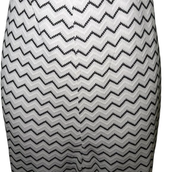 Black & White Chevron Knit Wide Leg Pants Lined Size 10 Sample Sale - Picture 2 of 4